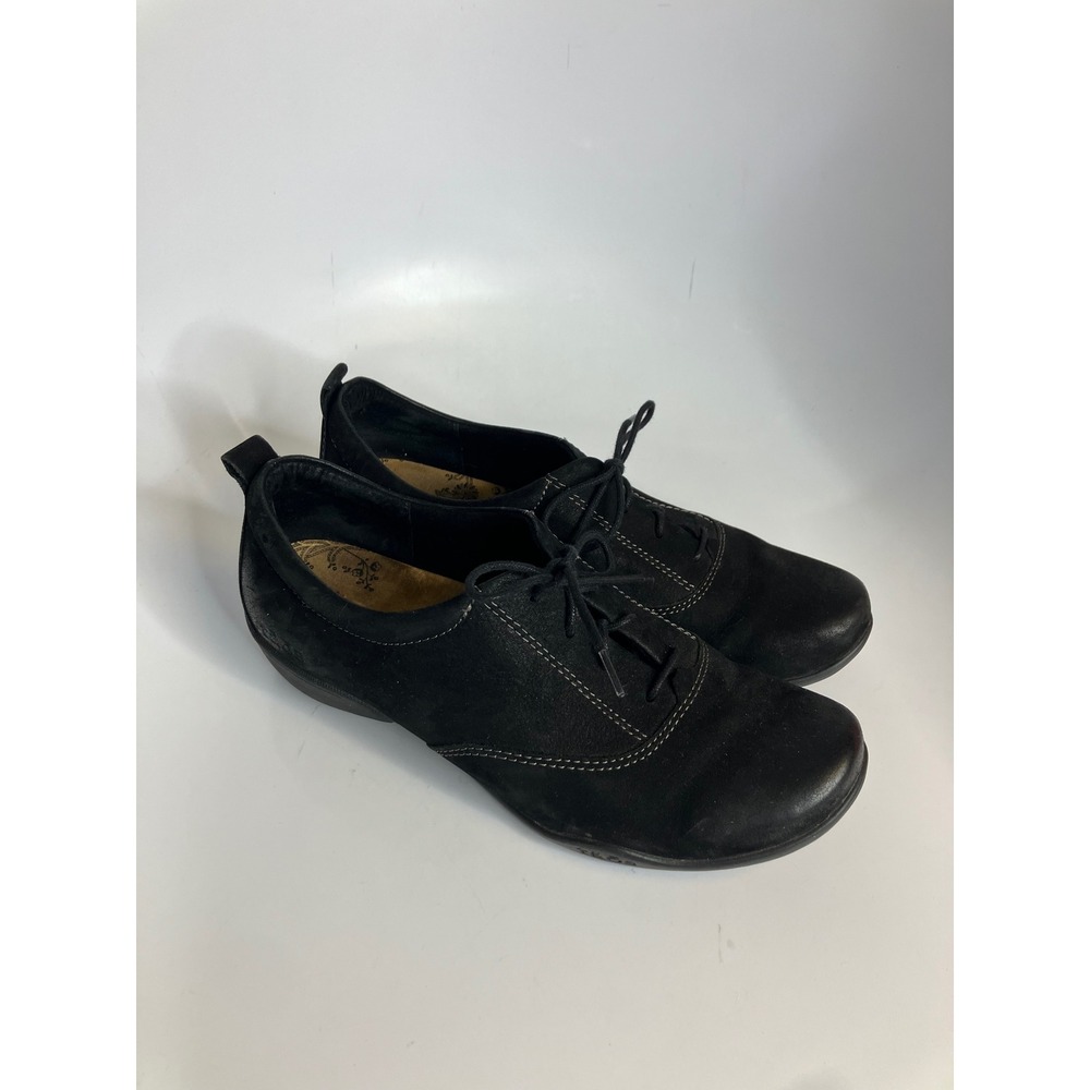 Taos Getaway Oxfords Womens 8.5 Black Leather Good Lace Up Comfort Shoes